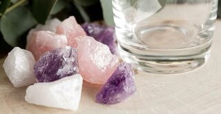Wassersteine Set - Amethyst Bergkristall Rosenquarz