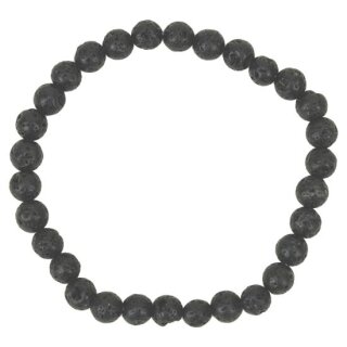 Kugelarmband Lavastein schwarz