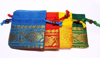 5er Set Pendel Beutelchen blau rot gelb orange pink