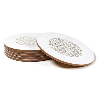 Untersetzer rund Blume des Lebens 6er Set