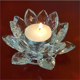 Kristall Lotus Kerzenhalter