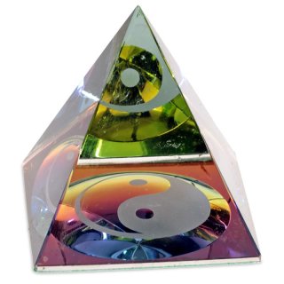 Kristall-Pyramide Yin-Yang 6 cm