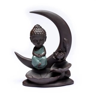Rückfluss Weihrauchbrenner Buddha Mond