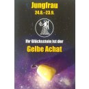 Sternzeichenkarte Jungfrau mit Anhänger Gelber Achat