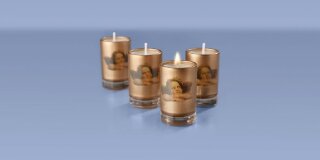 Kerze in Glas gold Engelmotiv 5cm