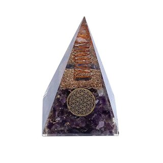 Orgonit Pyramide Amethyst Blume des Lebens