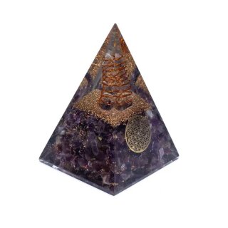 Orgonit Pyramide Amethyst Blume des Lebens