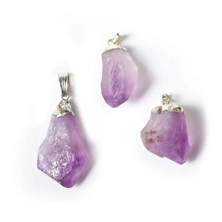 Edelsteinanh&auml;nger Amethyst  Spitzen roh