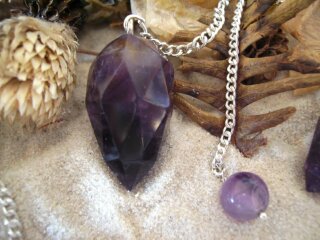 Amethyst faceted Drop Pendulum