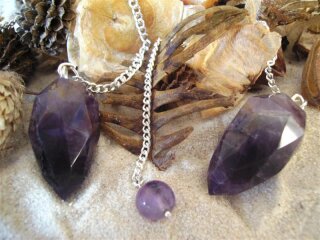 Amethyst-Pendel facettierter Tropfen