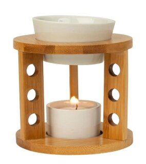Duftlampe Holz und Porzellan