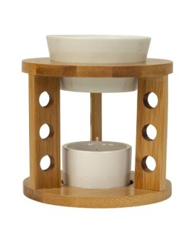 Duftlampe Holz und Porzellan