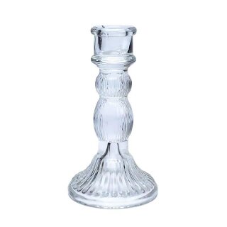 Glas Kerzenhalter f&uuml;r Tischkerzen 15,5 cm