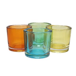 Teelichthalter Windlicht Glas massiv gr&uuml;n