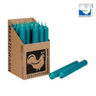 Stabkerze durchgef&auml;rbt 180 x 22 mm t&uuml;rkis