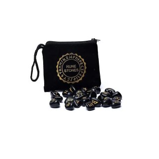 Runen Set Schwarzer Achat