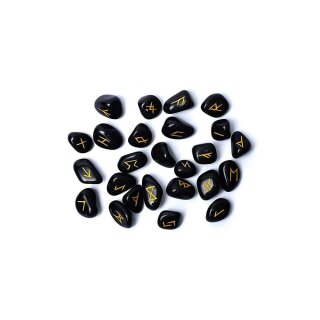 Runen Set Schwarzer Achat