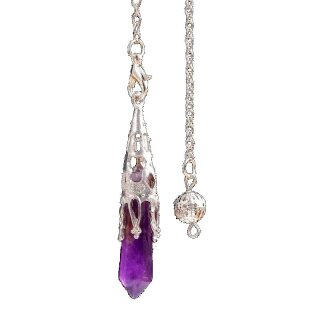 Amethyst Pendel facettiert silberne Kappe