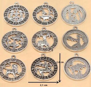 Sternzeichenanh&auml;nger Vintage silber