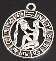 Sternzeichenanh&auml;nger Vintage silber Wassermann