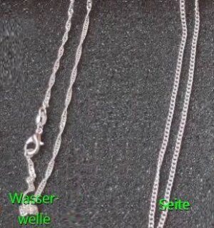 Halskette versilbert 50 cm Stil Seite
