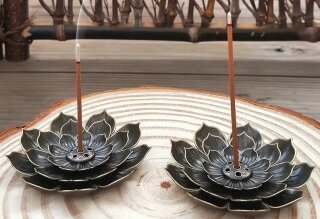 Lotus R&auml;ucherst&auml;bchen Halter kupferfarben gro&szlig;