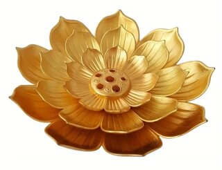 Lotus R&auml;ucherst&auml;bchen Halter goldfarben gro&szlig;
