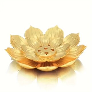 Lotus R&auml;ucherst&auml;bchen Halter goldfarben klein
