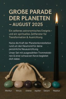 Planetenset 08/2025 Trommelsteine/Ritualkerze