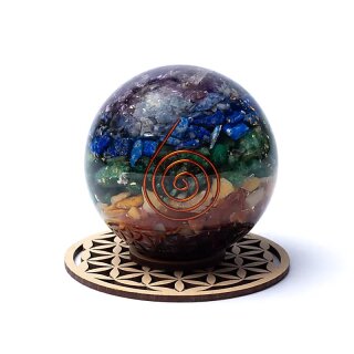 Kugelhalter Holz Blume des Lebens