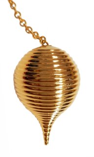 Rillen Tropfenpendel vergoldet