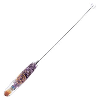 Amethyst Orgonit Chakra Einhandrute mit Pentagramm