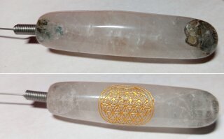 Einhandrute Bergkristall Blume des Lebens - 2. Wahl -