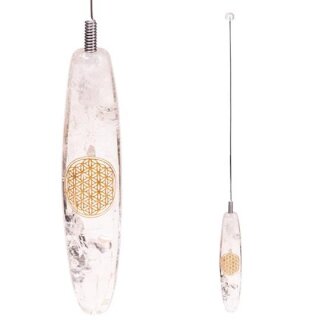 Einhandrute Bergkristall Blume des Lebens - 2. Wahl -