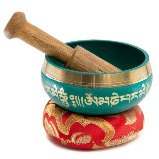 Tibetisches Klangschalen Set 10 cm gr&uuml;n