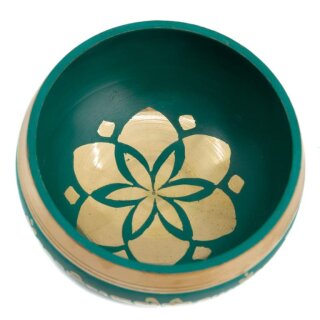 Tibetisches Klangschalen Set 10 cm gr&uuml;n