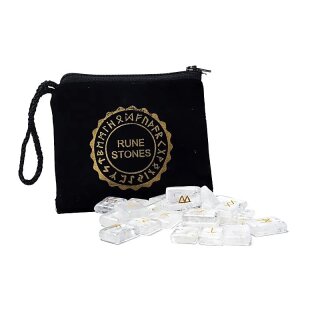 Runen Set Bergkristall eckig