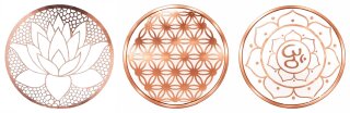 Aufkleber rosegold 45mm 3 Stk Blume des Lebens
