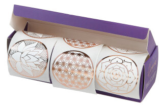 Aufkleber rosegold 45mm 3 Stk Blume des Lebens