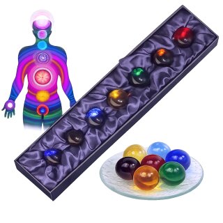 7 Kristall Sph&auml;ren Chakra Set Kugeln