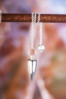 Zapfen Messingpendel versilbert