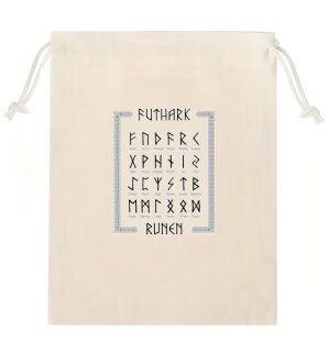 Stoffbeutel Futhark Runen 18x13cm