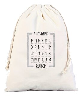 Stoffbeutel Futhark Runen 18x13cm