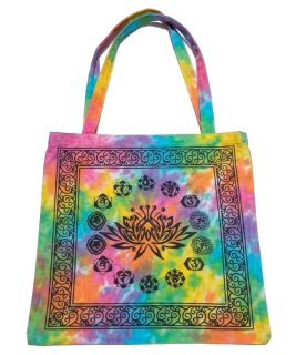 Batik Baumwolltasche Lotus Chakra