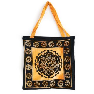 Baumwolltasche Chakra Om goldorange