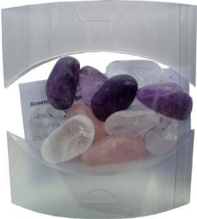 Wassersteine Set Amethyst Bergkristall Rosenquarz 200 g