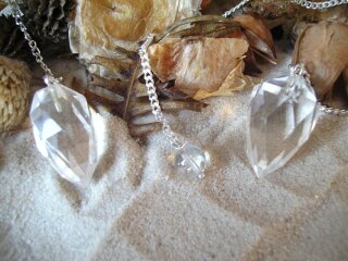 Clear Quartz Faceted Drop Pendulum