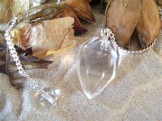 Clear Quartz faceted Drop Pendulum