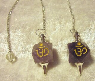 Amethyst Cube Pendulum with OM
