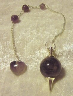 Amethyst Ball Pendulum with Heart